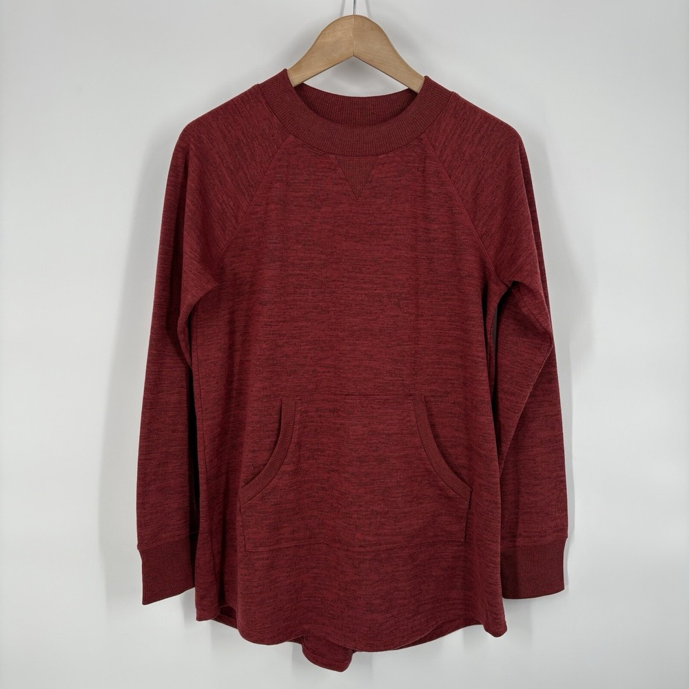 Title Nine Womens Universal Tunic Top Size Medium Heather Red Pockets Athleisure